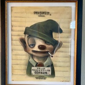 Wood framed, pop art, adult